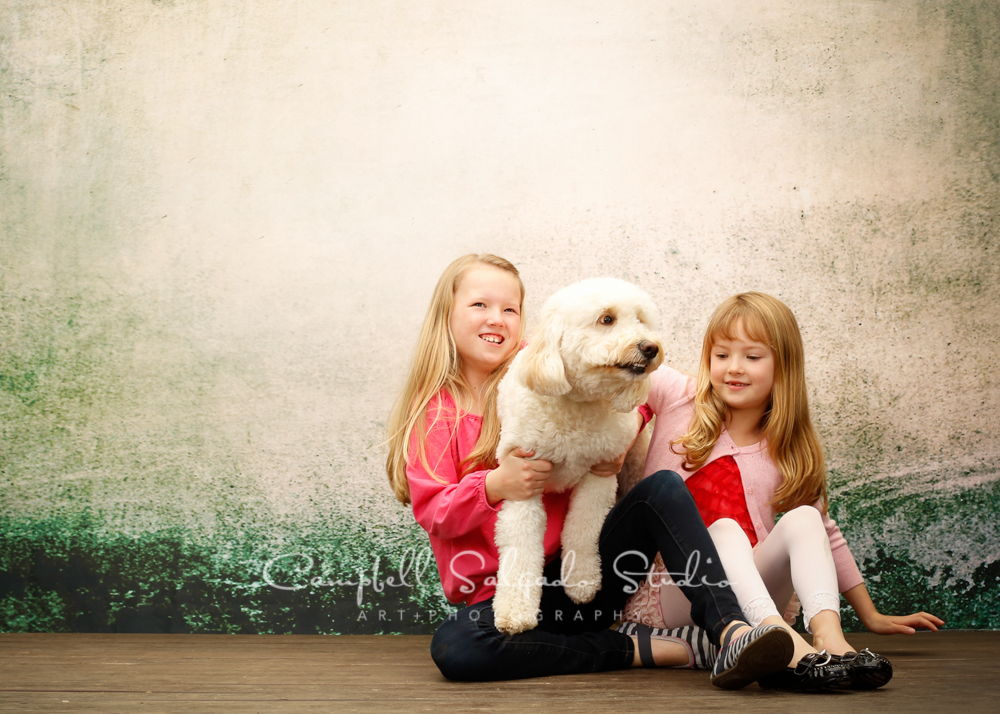  Portrait of girls on abandoned concrete background&nbsp;by family photographers at Campbell Salgado Studio, Portland, Oregon. 