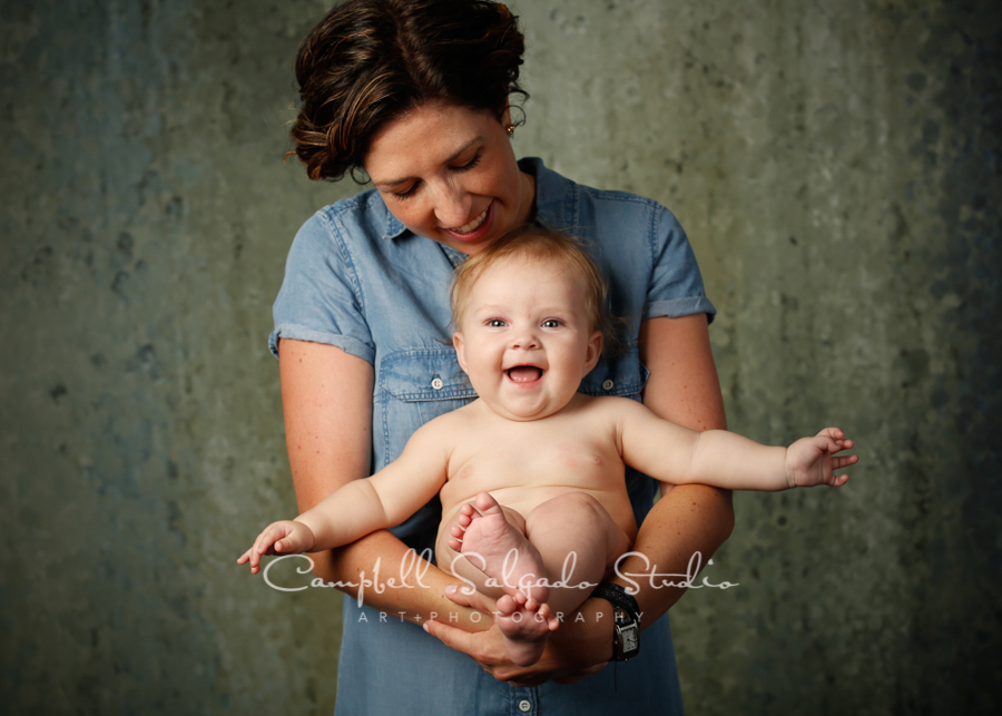  Portrait of mother and daughter on rain dance background&nbsp;by family photographers at Campbell Salgado Studio, Portland, Oregon. 