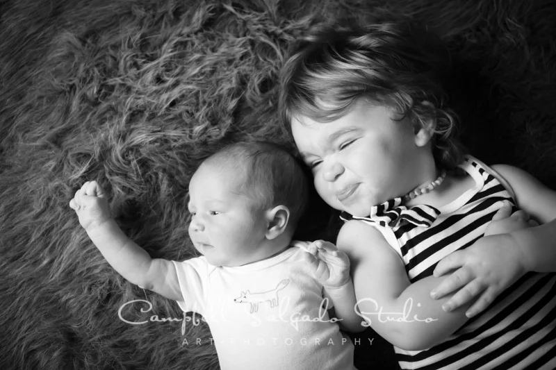 Newborn + child photography in black and white by Campbell Salgado Studio, Portland, Oregon.