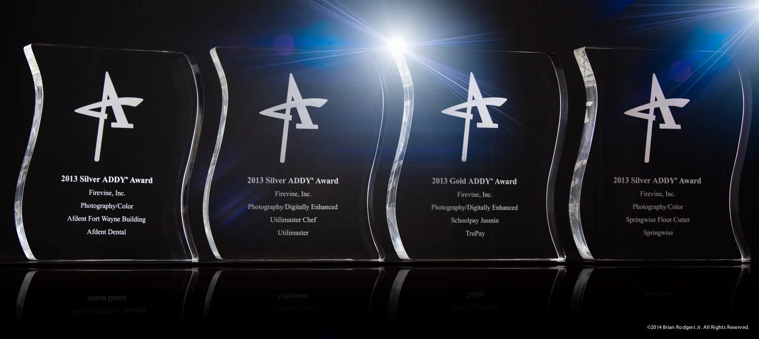 The picture above is shot that I took of the awards that I won for my team at Firevine for Commercial Photography