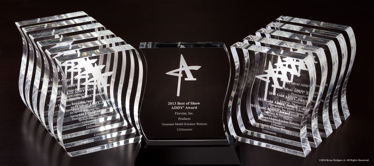Here is an image that I shot of all of the awards for 2013