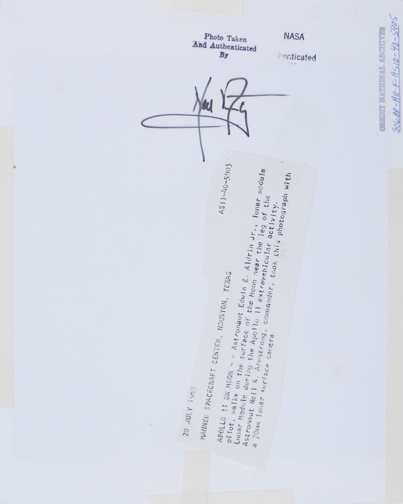 Neil Armstrong signed photo "authenticated" by NASA.