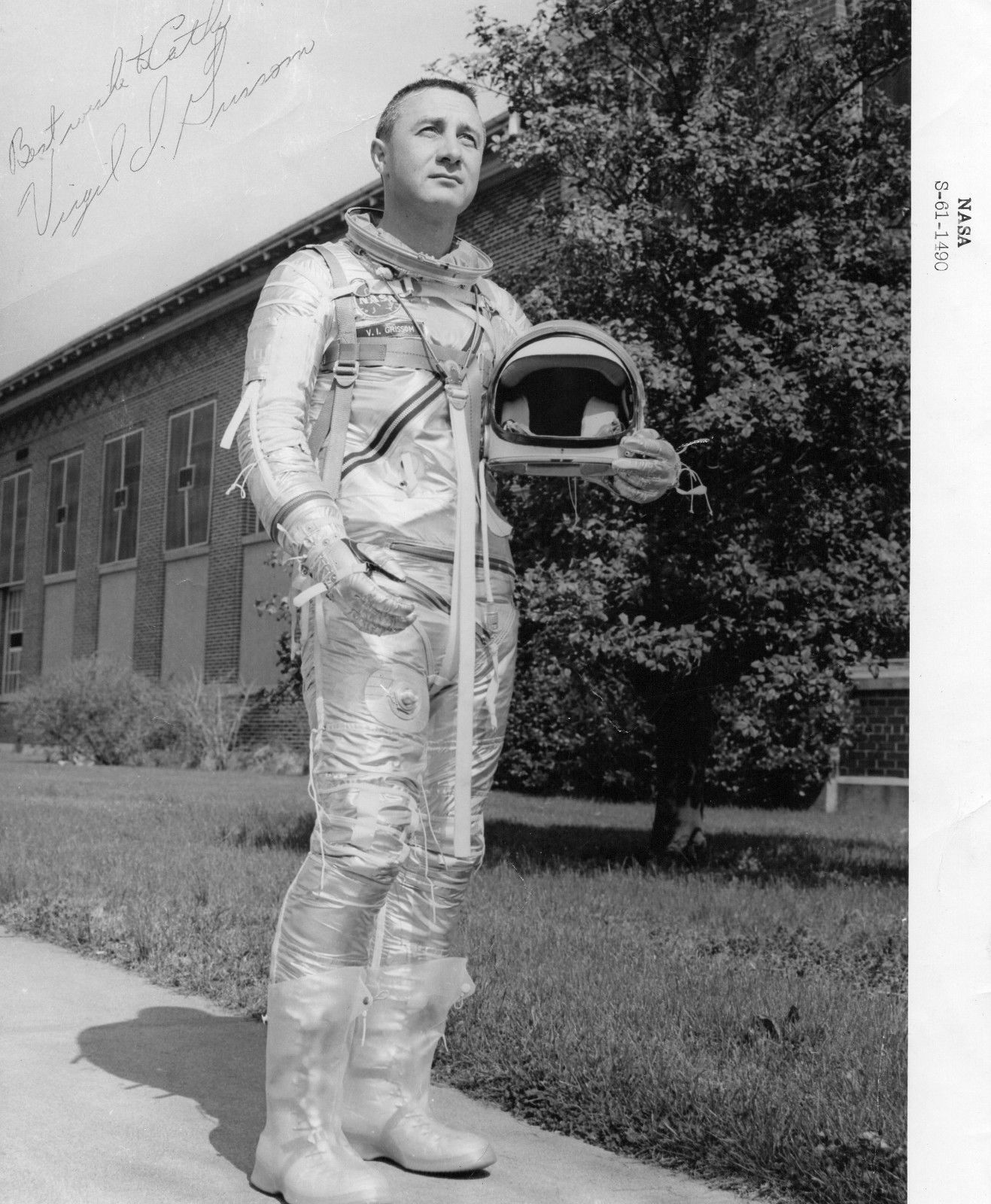 Unique Gus Grissom signed NASA photograph