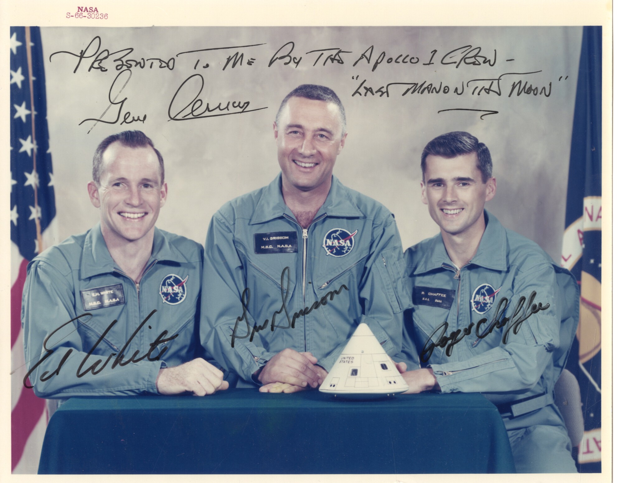 Apollo 1 photo from the Gene Cernan collection, 1966 (Cernan is a much later signature)