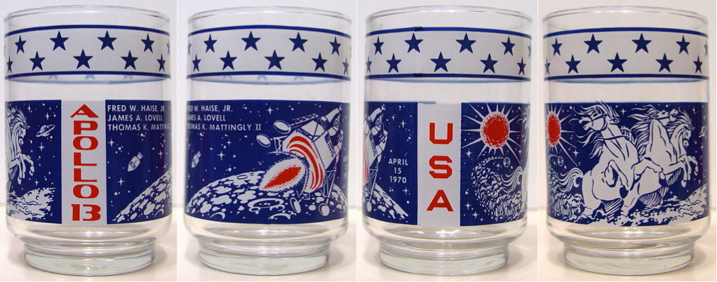 Apollo 13 "Stallion" Libbey glasses with Mattingly listed