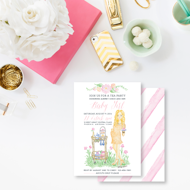 Custom Garden Tea Party Baby Shower Invitations Simply Jessica Marie