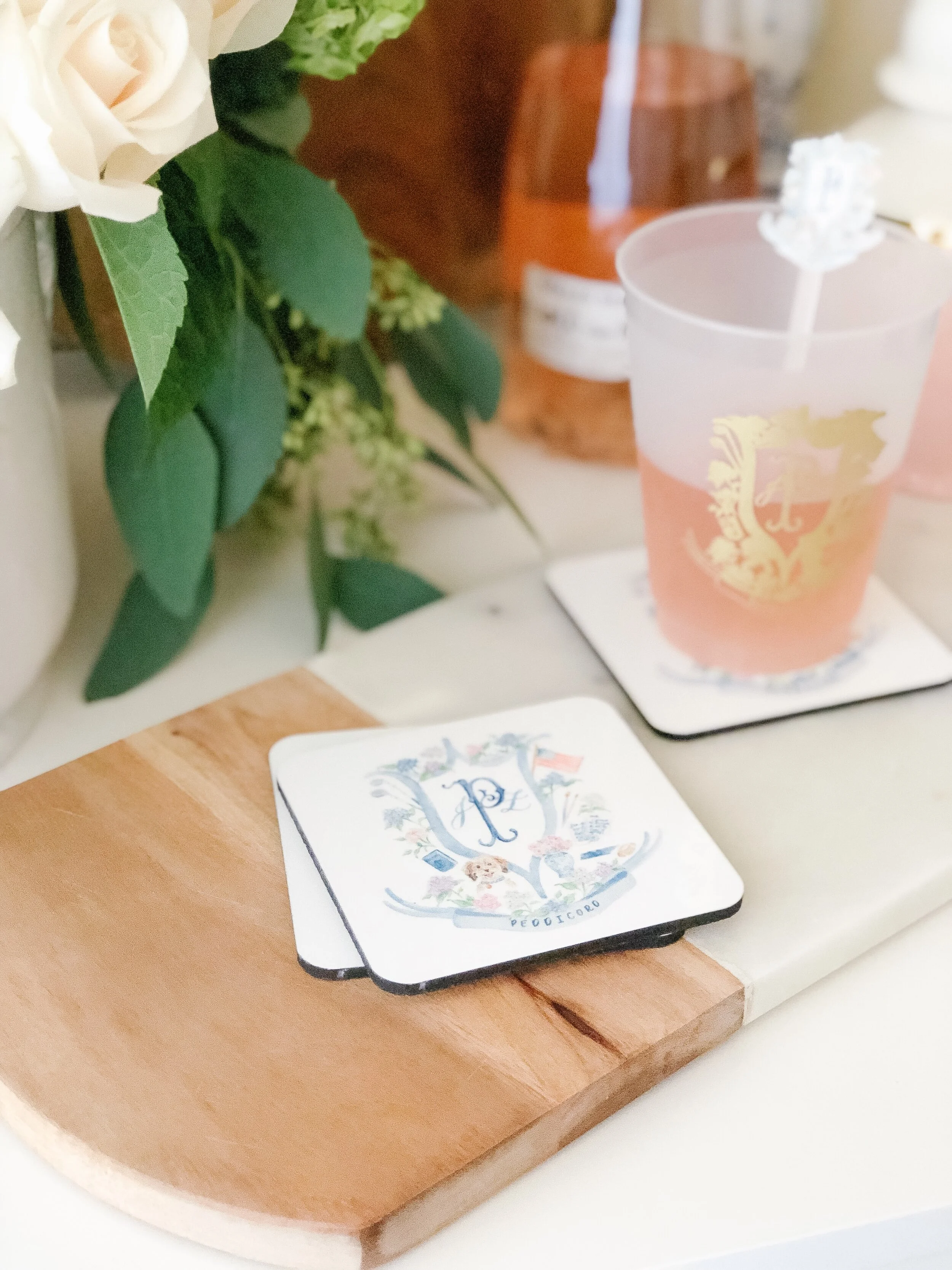 Watercolor Crest Coasters with Cork Backs By Simply Jessica Marie-05.jpg