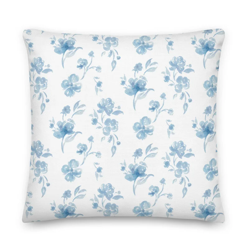 navy floral pillow