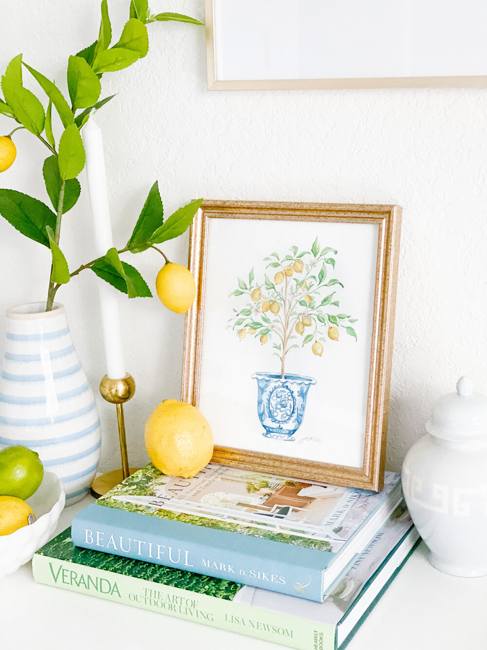 Mini Lemon Tree Painting on Canvas with Easel