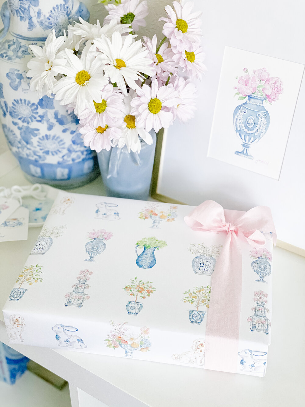 Peonies Watercolor Wrapping Paper Sheets — Simply Jessica Marie