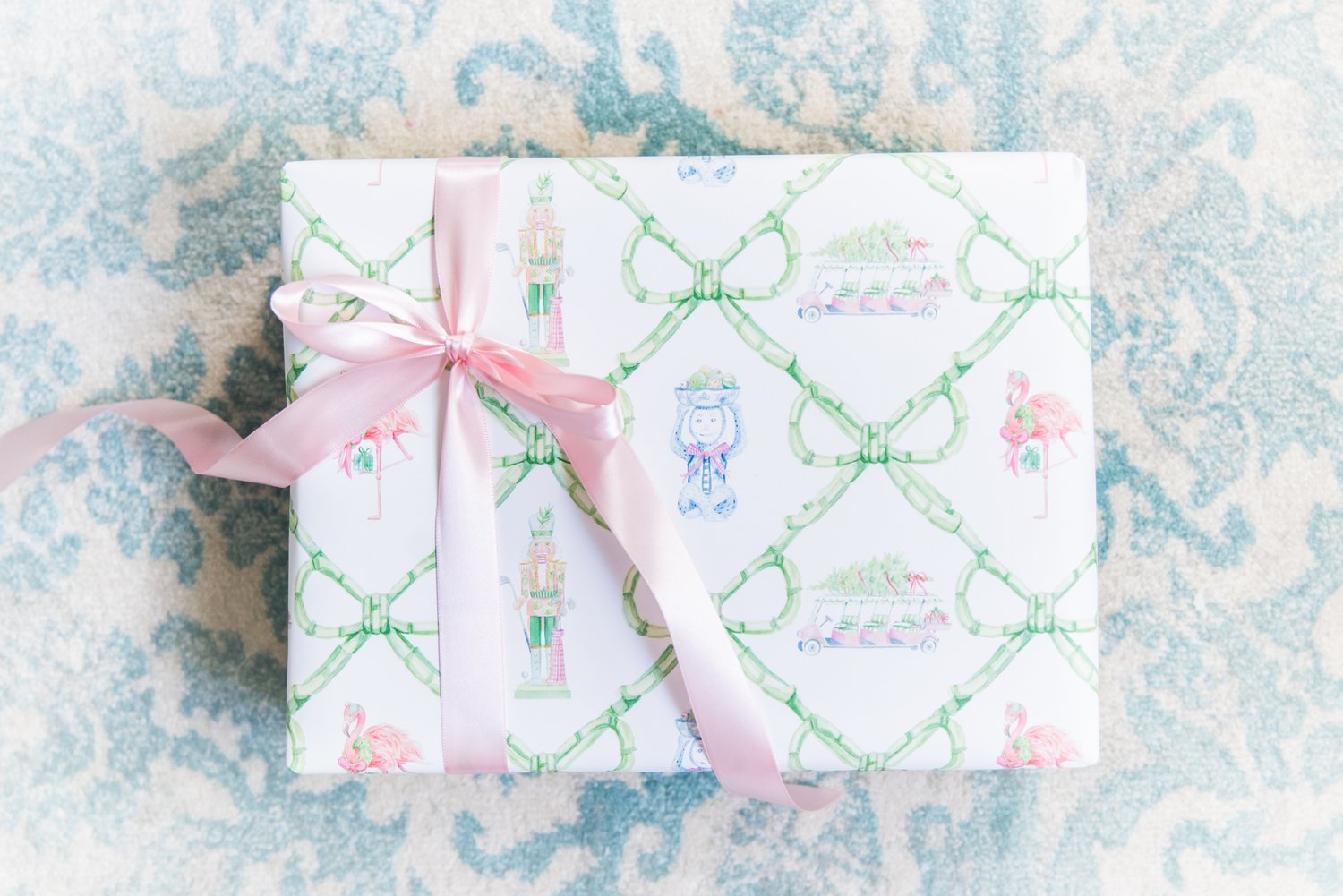 Watercolor Gingerbread Candy Cane Christmas Wrapping Paper