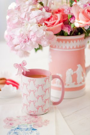 Pink Rosebud Trellis 15oz Tall Watercolor Mug — Simply Jessica Marie