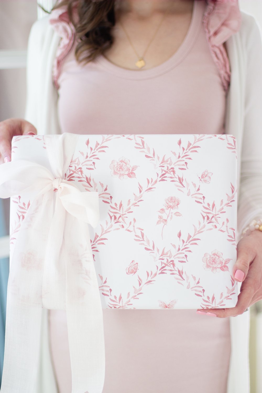 Pink Wrapping Paper, Floral Wrapping Paper, Gifts for Her