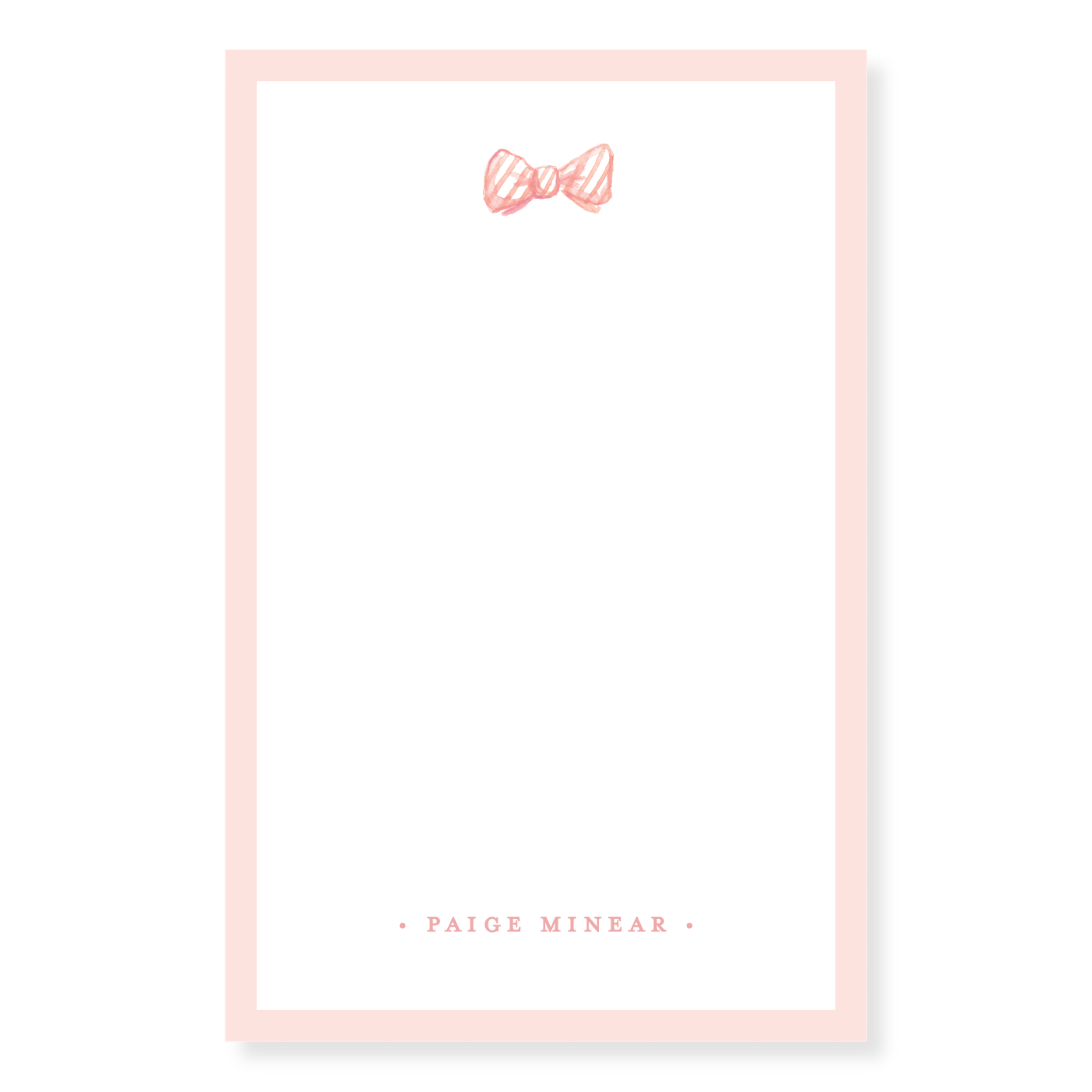 Hot Pink Bow Personalized Notepad - WH Hostess Social Stationery