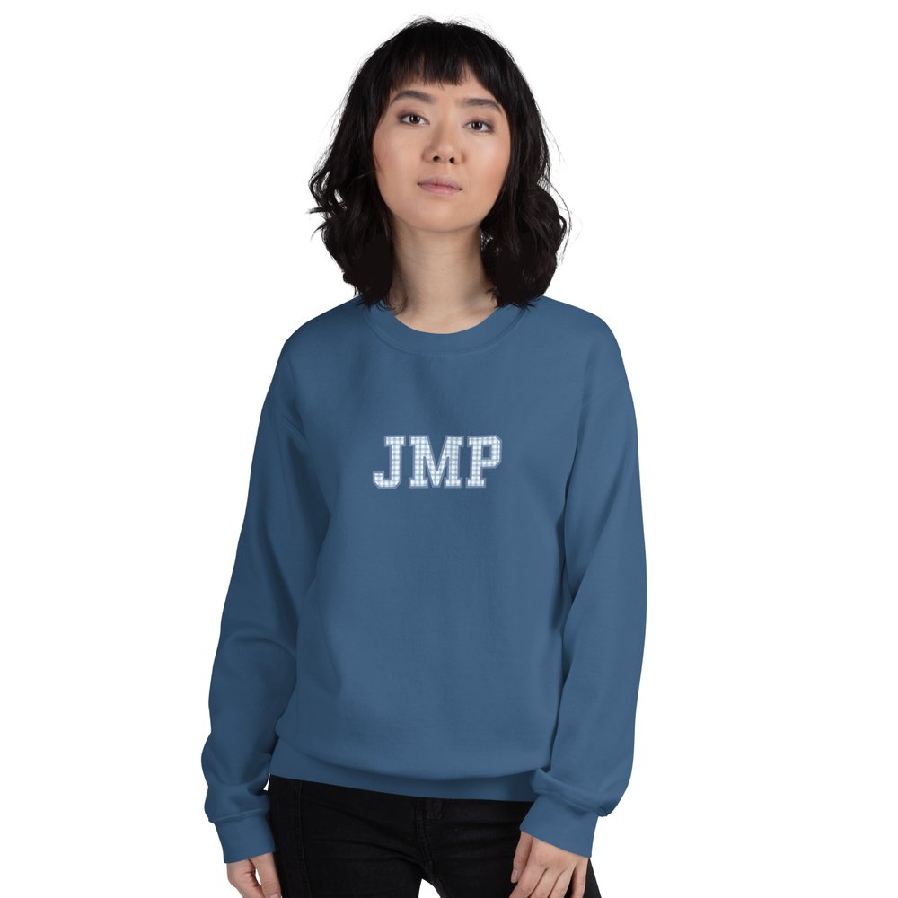Custom Monogram Blue Gingham Sweatshirt  Multiple Colors Available —  Simply Jessica Marie