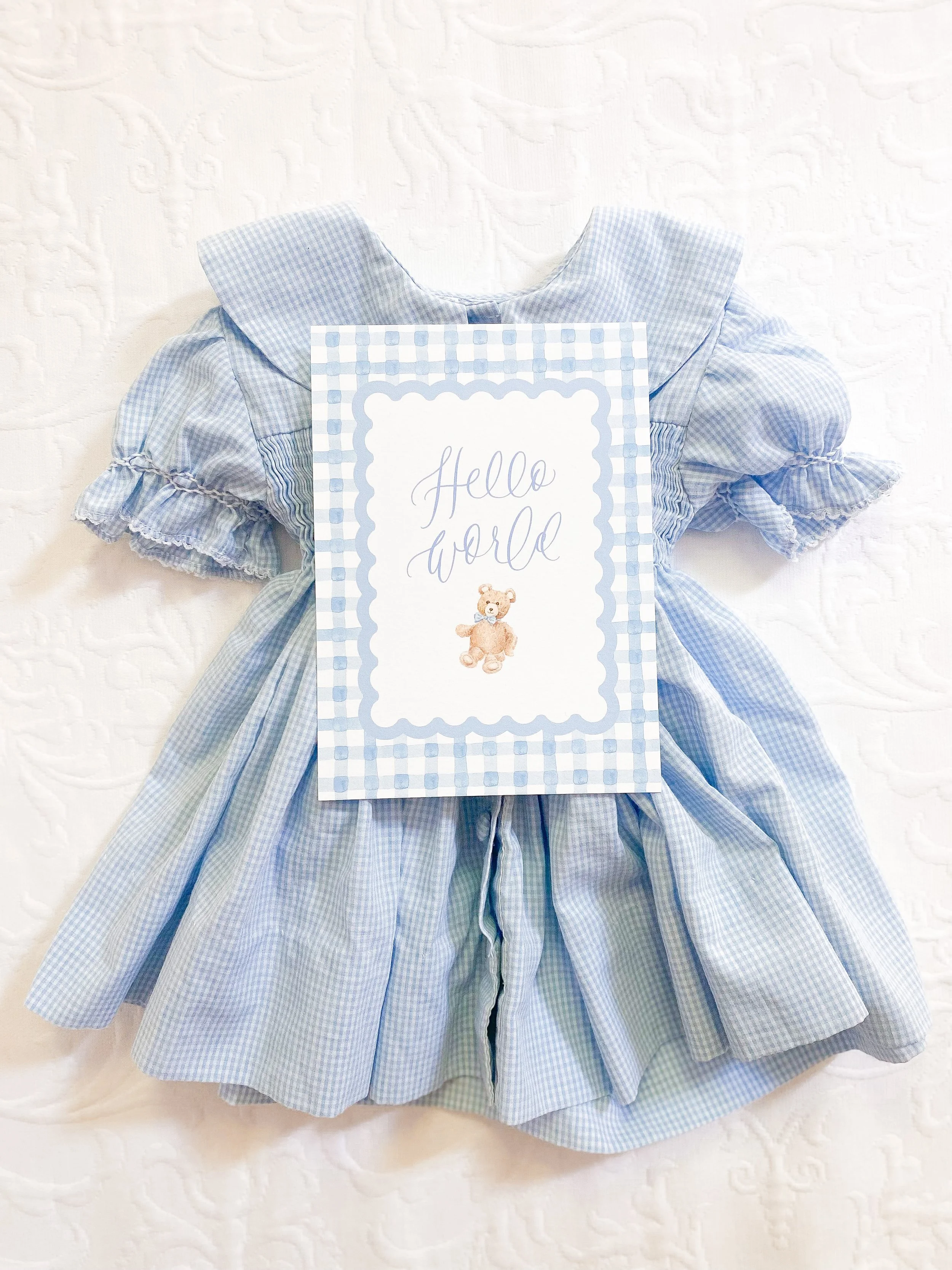 PRE-ORDER Blue Gingham Watercolor Baby Milestone Cards — Simply Jessica ...