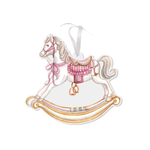 Figurine Ours En Porcelaine à Cheval - Décor De Noël 7.5cm - Vintage