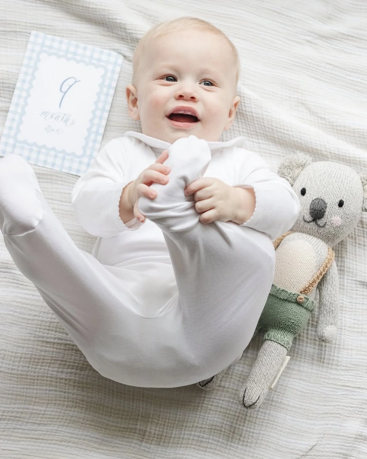 PRE-ORDER Blue Gingham Watercolor Baby Milestone Cards — Simply Jessica ...