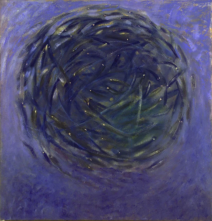 fishes - oil on canvas, 100x95cm