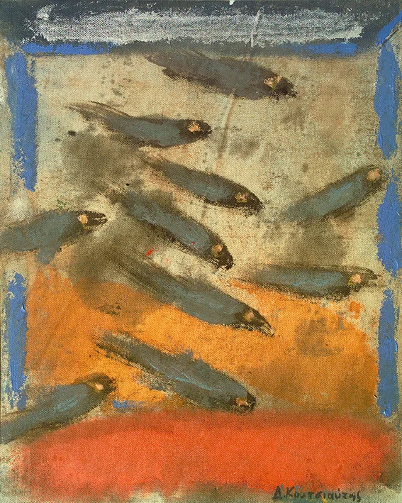 fishes - oil on canvas, 19x16cm