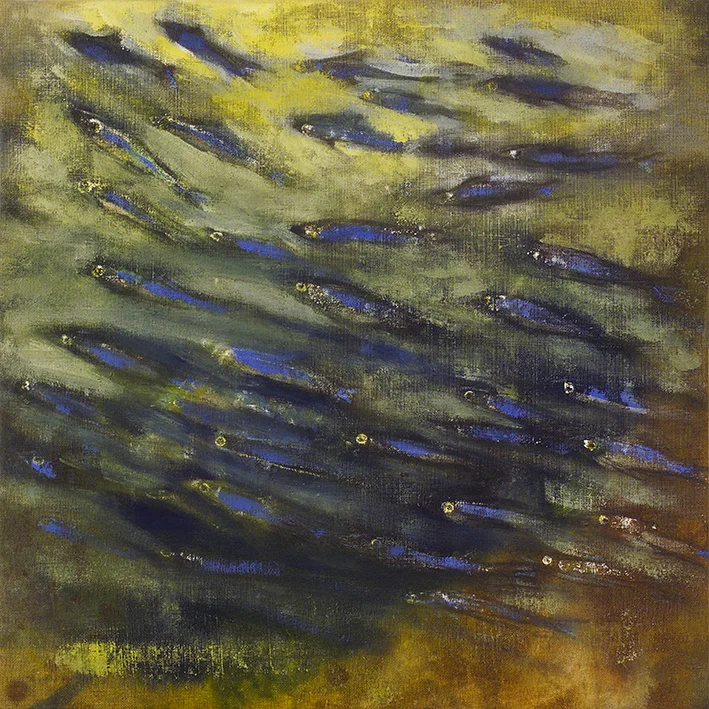 fishes - oil on canvas, 45x47cm