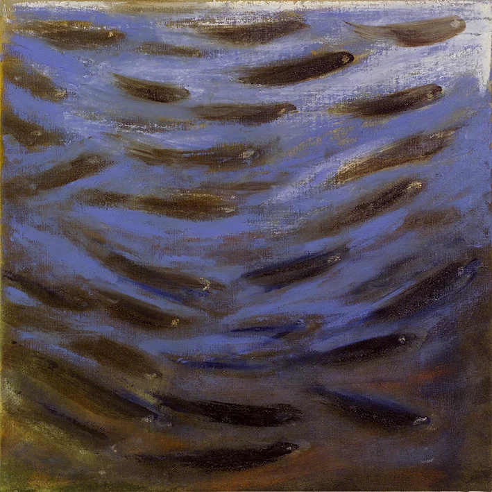 fishes - oil on canvas, 43x47cm