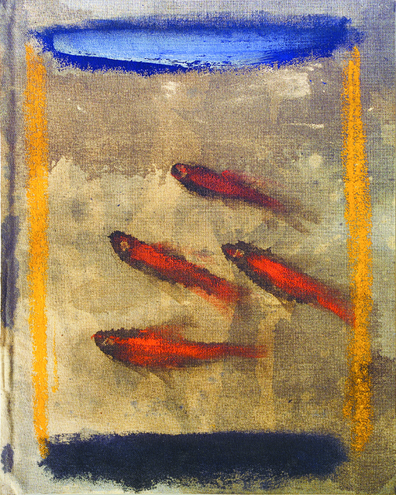 fishes in bowl - oil on canvas, 29x23cm