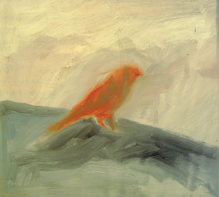 bird - oil on paper, 20x22cm