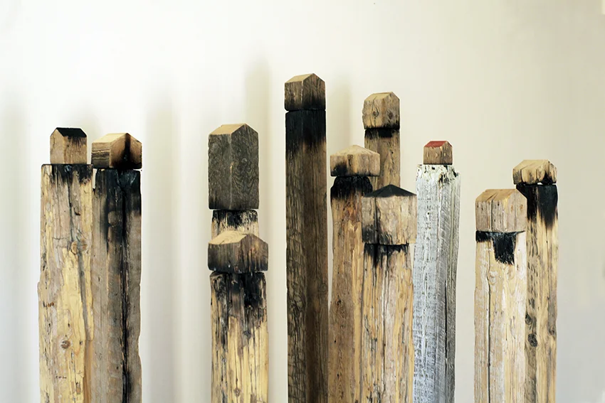 columns, 2012 - wood, 8x8x130-190cm