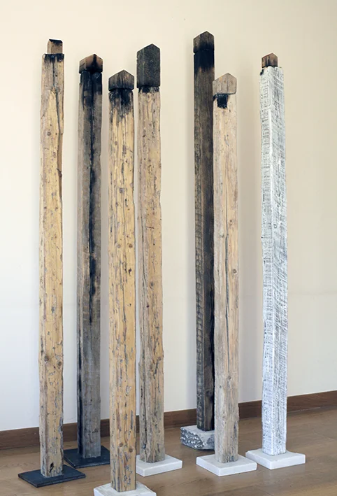 columns, 2012 - wood, 8x8x130-190cm