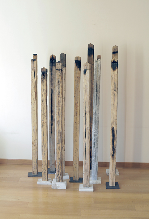 columns, 2012 - wood, 8x8x130-190cm