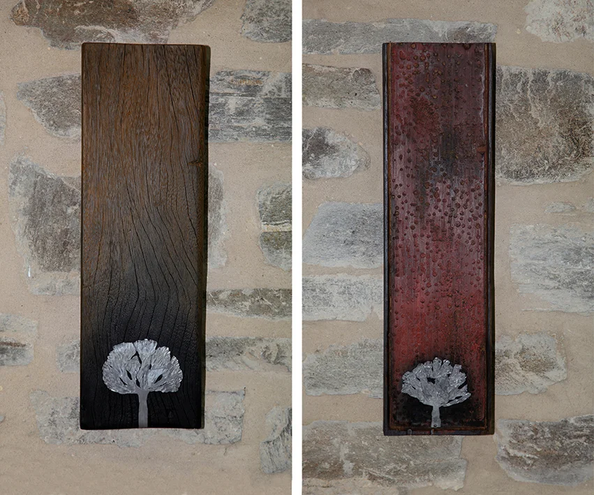 tree - metal, wood, 47x14x5cm