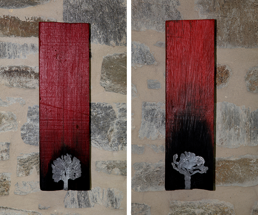 tree - metal, wood, 47x14x5cm