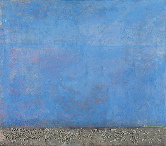 sea and pebbles, 2019 - mixed media on canvas, 80x70cm