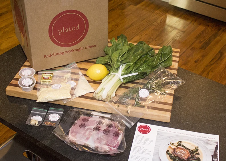Out of the Box: Roasted Pork Chops with Swiss chard and polenta