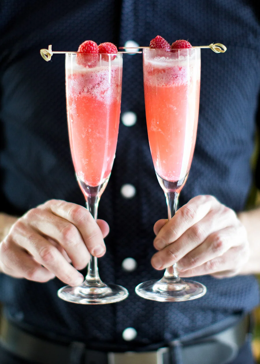 Raspberry Cream Mimosas
