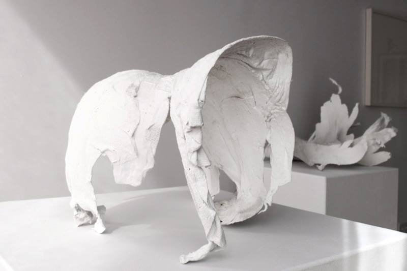Alyssa Rapp, Torso , 2013; Plaster, gauze, and vaseline; 17 x 14 x 26 inches