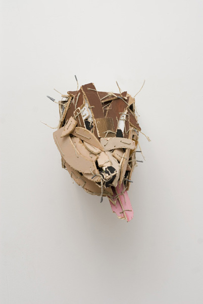 As ever so cold, I'm a lock ten up.. , 2013 Acrylic, wood, twine, and chicken wire 16 x 13 x 8 inches
