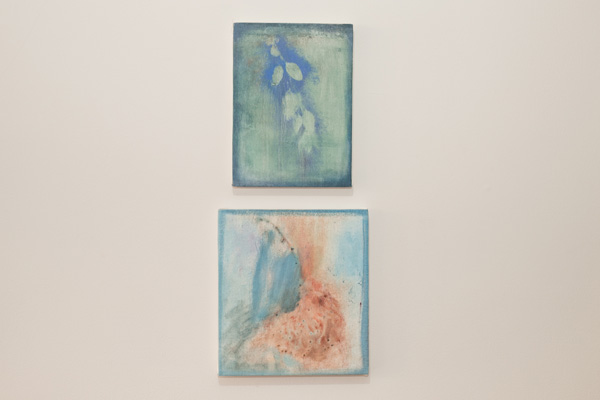 Brian Rattiner Top: Enchanted (Green and Purple) 2013 Oil on canvas 11 x 8 inches Bottom: Enchanted (Gray) 2013 Oil on canvas 10 x 9 inches