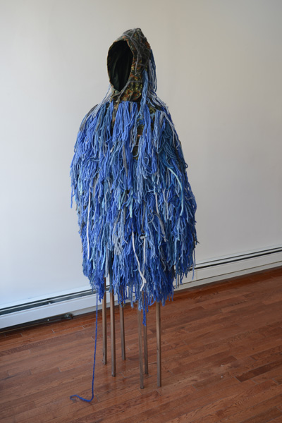   Wind and Rain 1  2013-2014 Wool, walnut, and synthetic fibre 74 x 18 x 24 inches MV003   