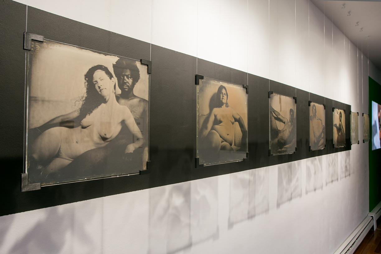   Robyn Hasty   Installation view   2014   Wet plate collodion ambrotype on glass plate     13 1/2 x 13 1/2 inches each  