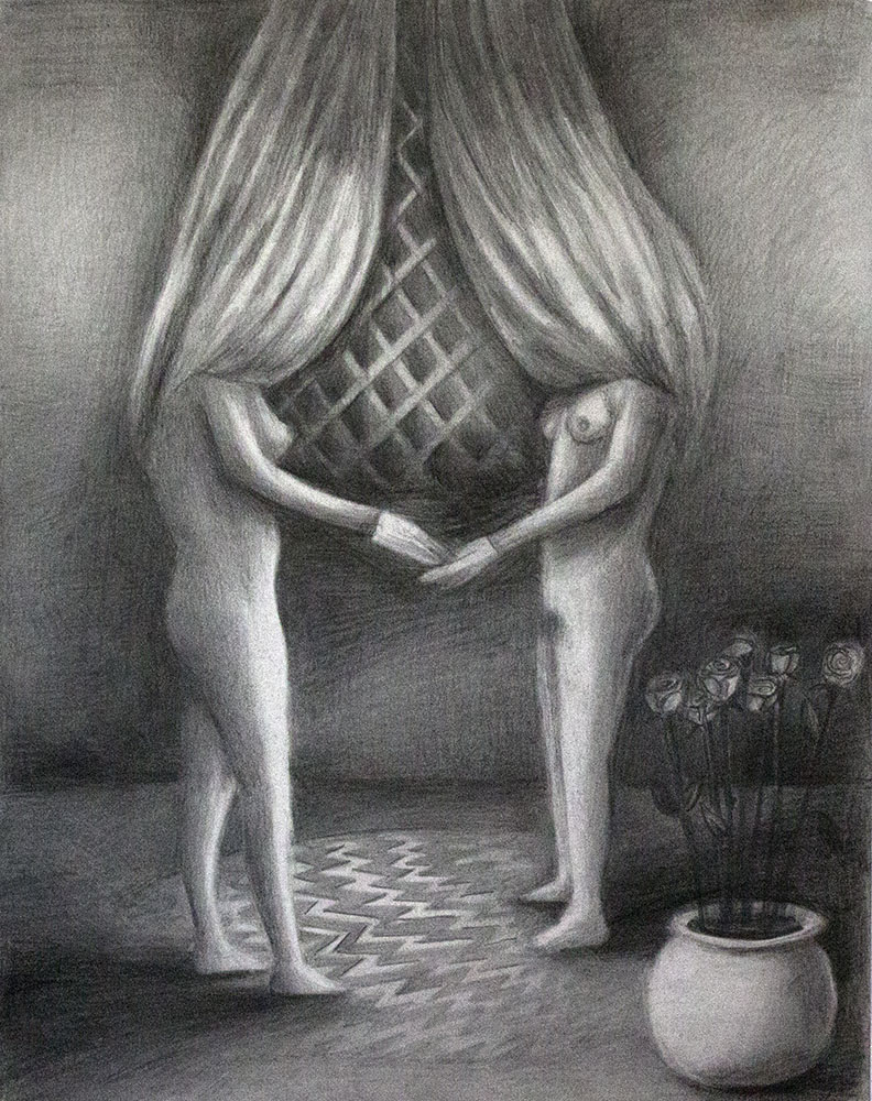Vanessa Gully-Santiago, A Pair, 2014 Graphite on paper, 14 x 11 inches