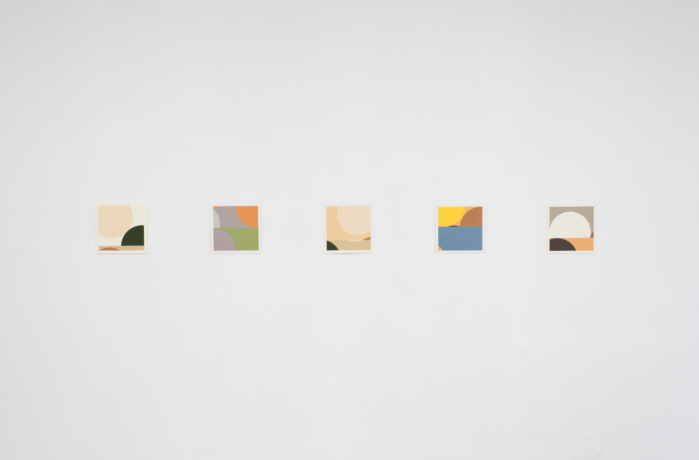 Felipe Cohen, Untitled (landscape series), 2015. Collage with paper, 10 x 10 inches each.