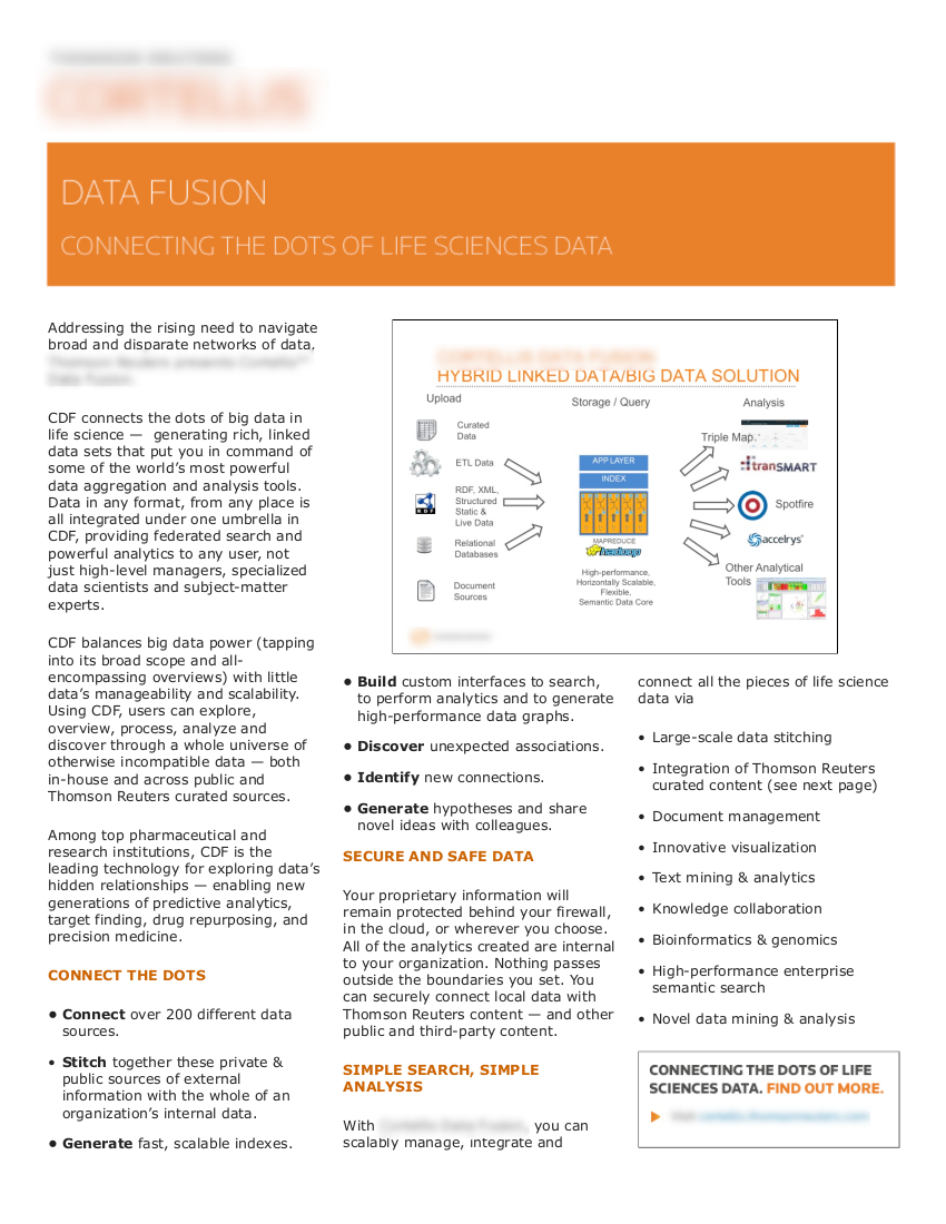 • client : Fortune 500 IT company • objective: accessibly introduce emerging big data analytics software product • subjects: big data analytics, informatics in life sciences