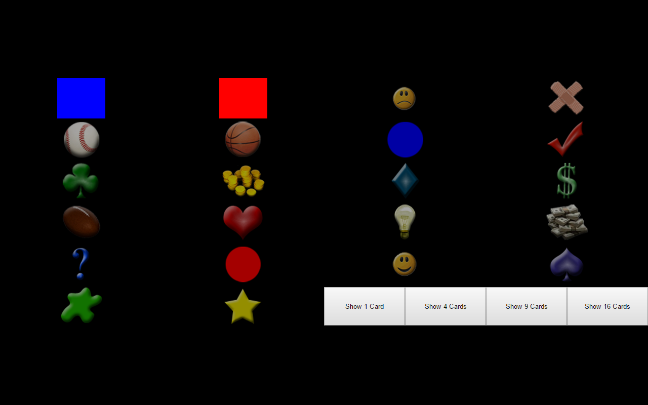Browser-based bingo handset showing the player options screen