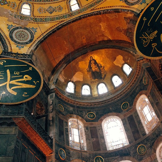 Hagia Sophia is a magical place where I love to see traces of two religions together. Former Greek Orthodox patriarchal basilica, later an imperial mosque, and now a museum, Hagia Sophia is a history itself. Built in 537, it’s survived many fires, earthquakes, and wars. Currently undergoing restoration, it still welcomes visitors. - @ohhappystudio