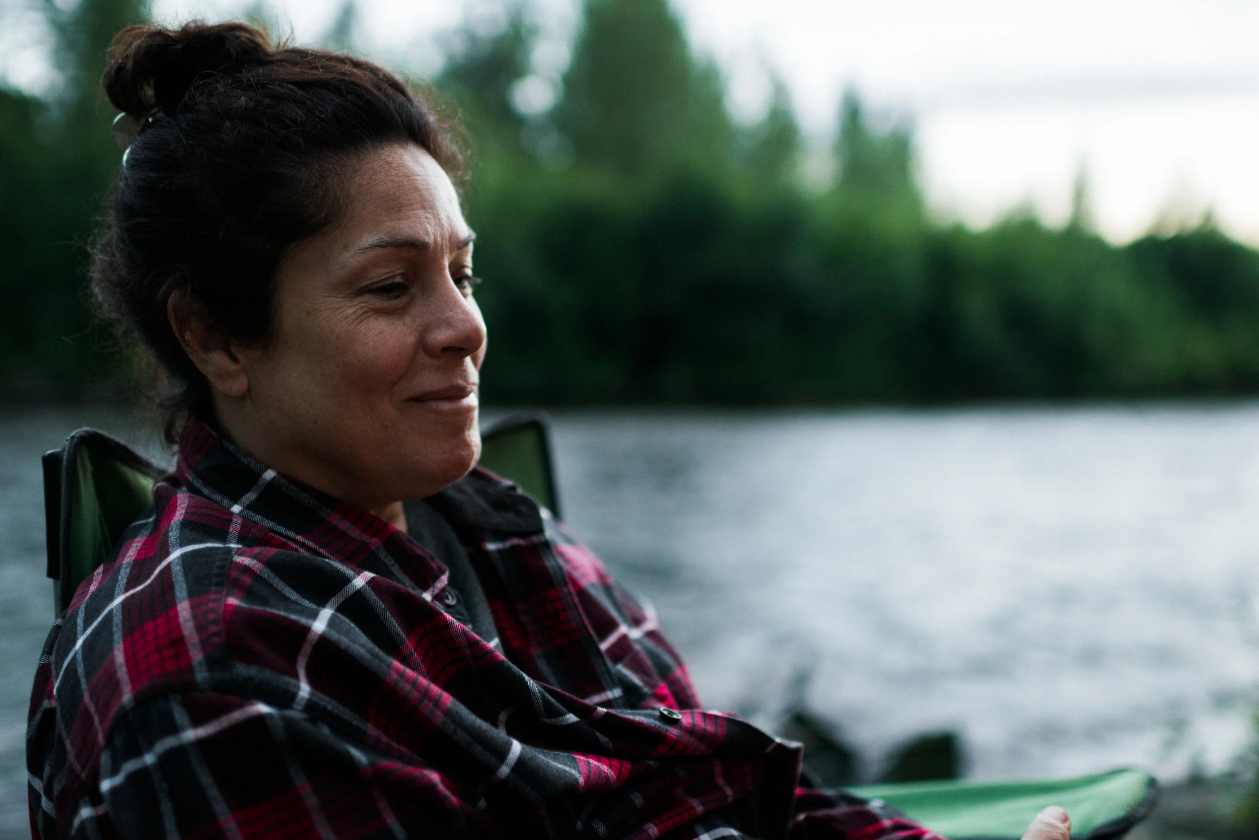 My Mom after the sun went down around 10:45pm. 