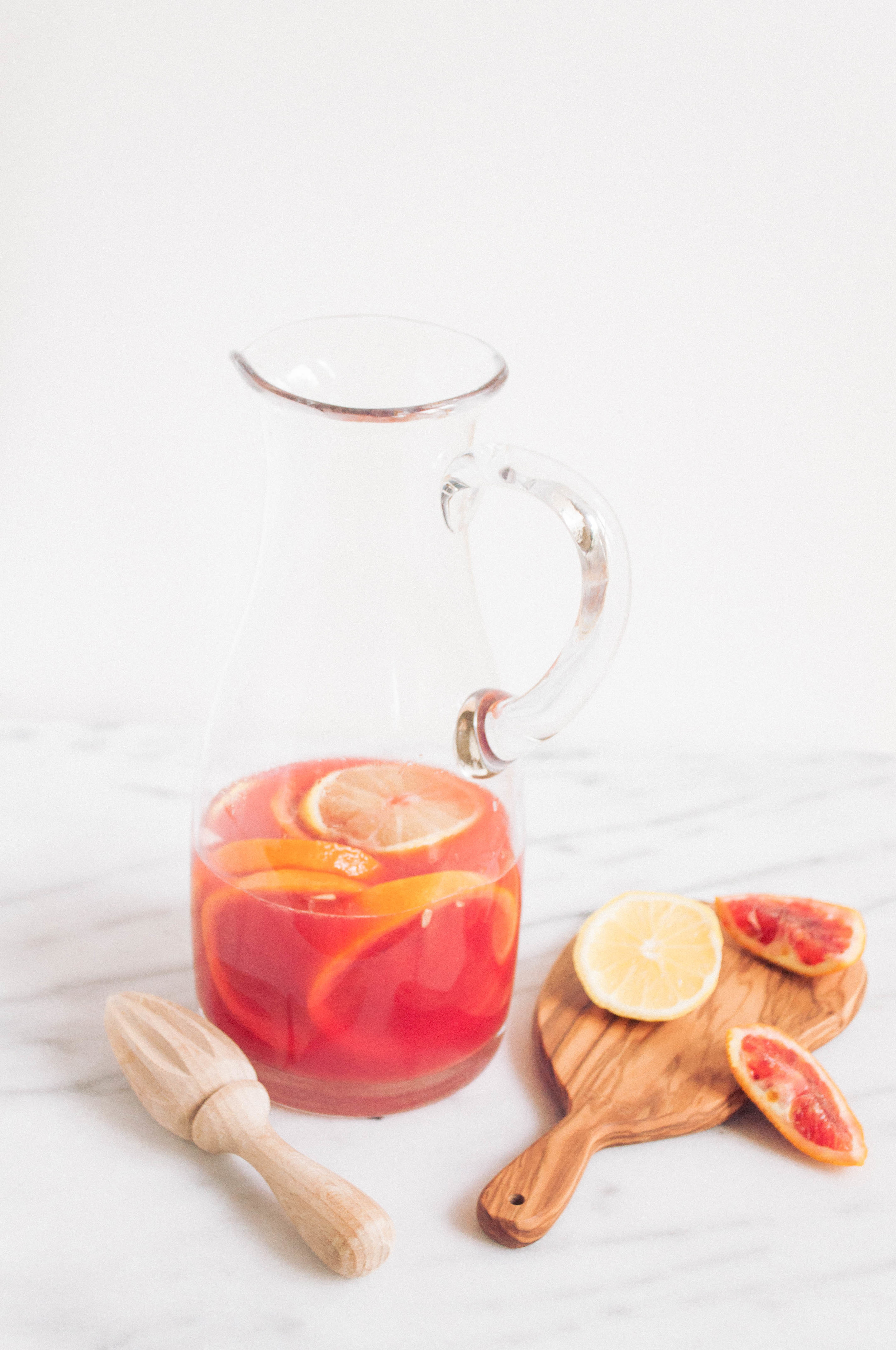 Summerfield Delight | Winter Blood Orange Sangria with White Wine and Rhubarb by AITA