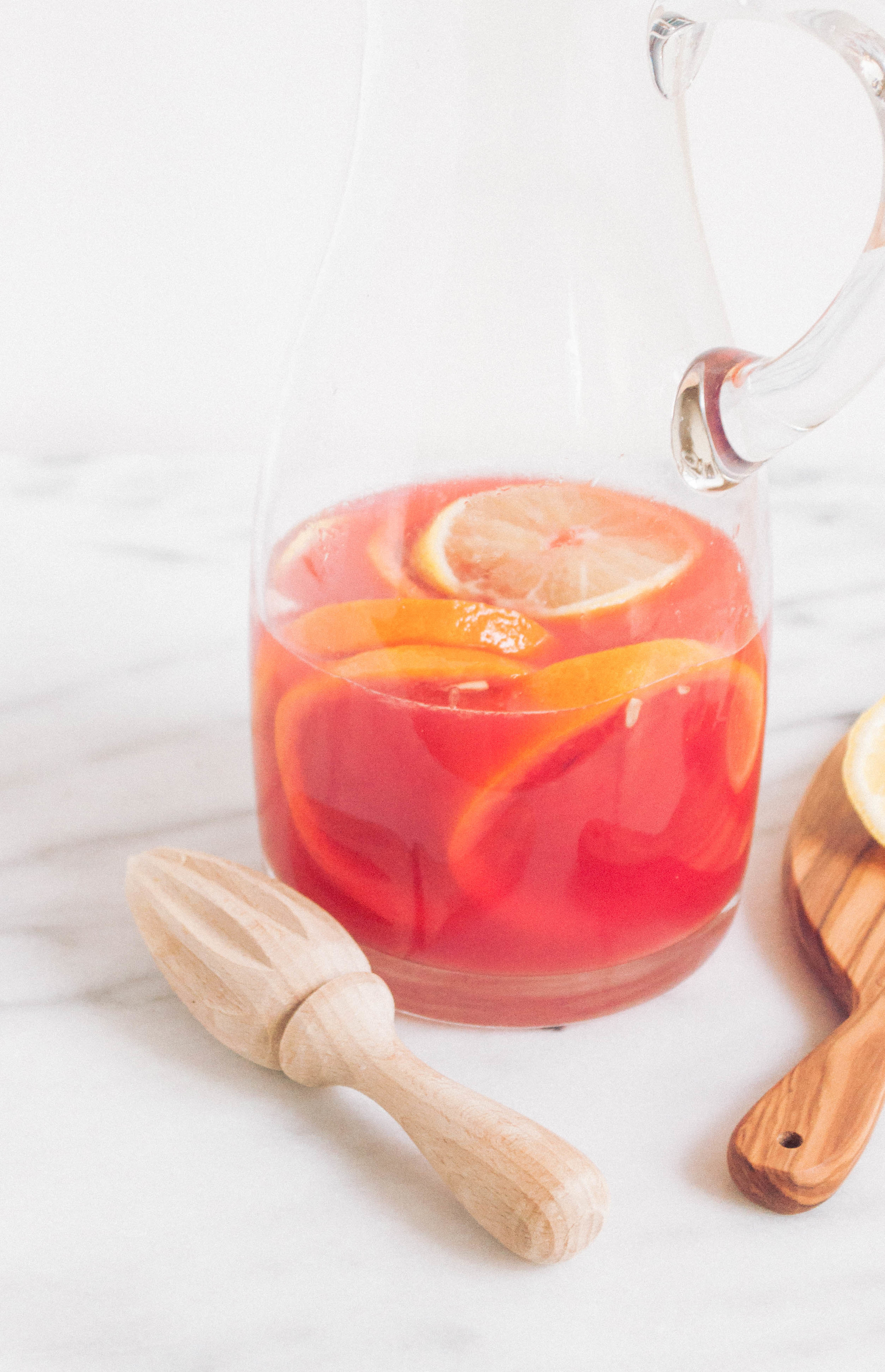 Summerfield Delight | Winter Blood Orange Sangria with White Wine and Rhubarb by AITA