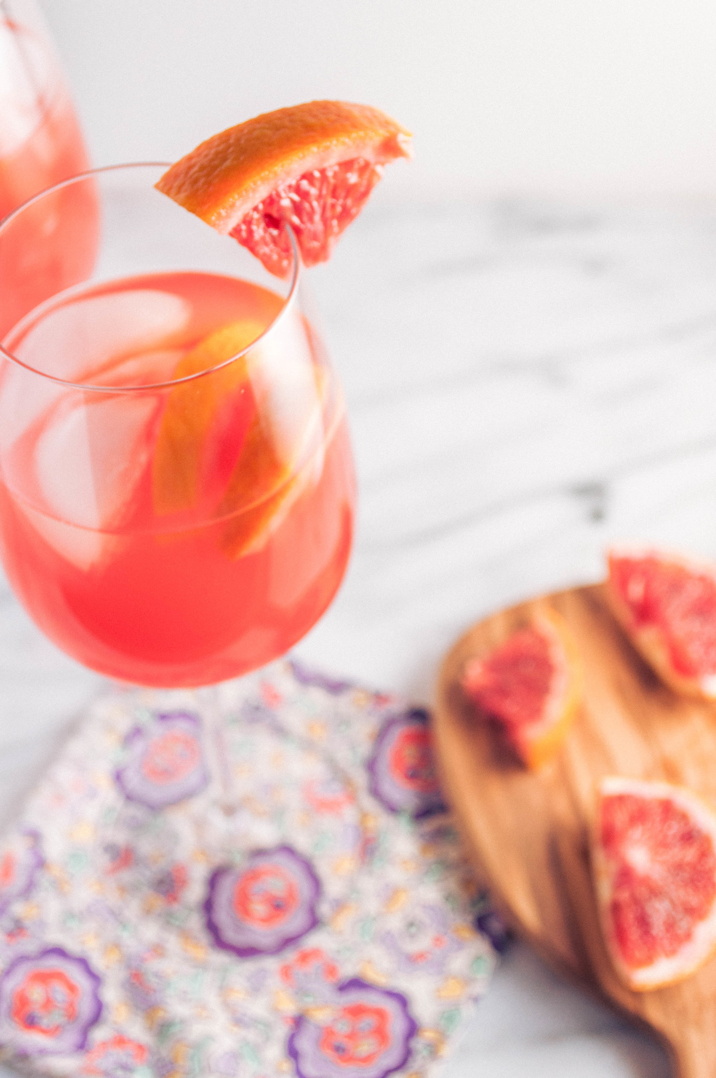 Summerfield Delight | Winter Blood Orange Sangria with White Wine and Rhubarb by AITA